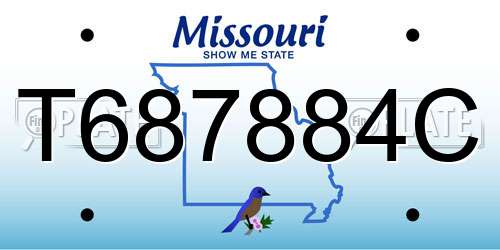 T687884C Missouri License Plate