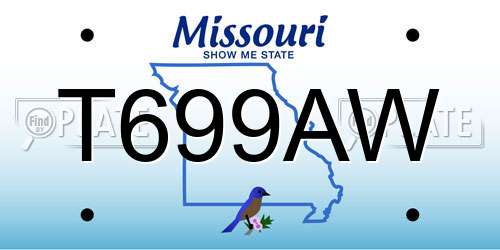 T699AW Missouri License Plate