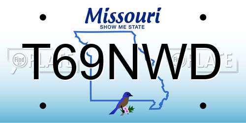 T69NWD Missouri License Plate