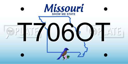T706OT Missouri License Plate