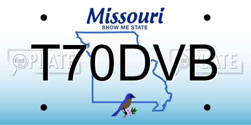T70DVB Missouri License Plate