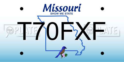 T70FXF Missouri License Plate