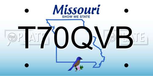 T70QVB Missouri License Plate