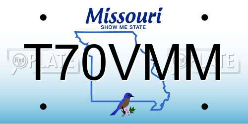T70VMM Missouri License Plate