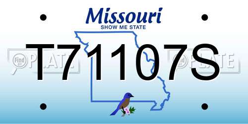 T71107S Missouri License Plate