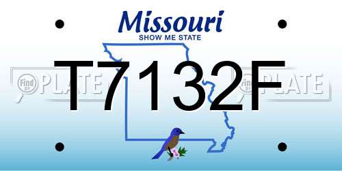 T7132F Missouri License Plate