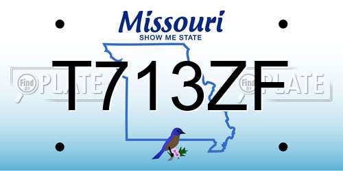 T713ZF Missouri License Plate