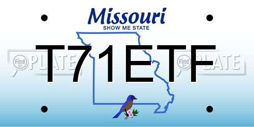 T71ETF Missouri License Plate