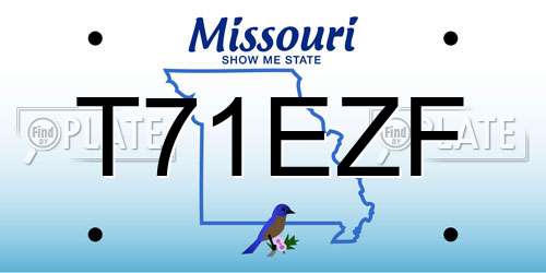 T71EZF Missouri License Plate