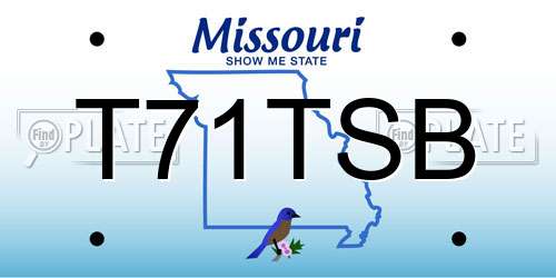 T71TSB Missouri License Plate