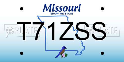 T71ZSS Missouri License Plate