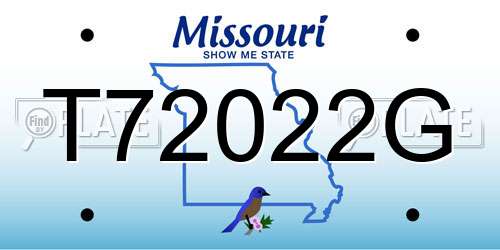 T72022G Missouri License Plate