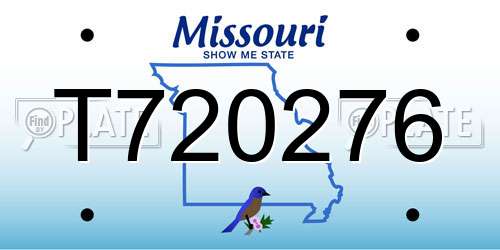T720276 Missouri License Plate