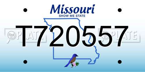 T720557 Missouri License Plate