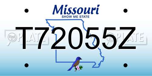 T72055Z Missouri License Plate