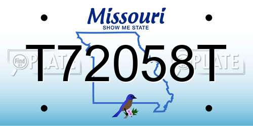 T72058T Missouri License Plate