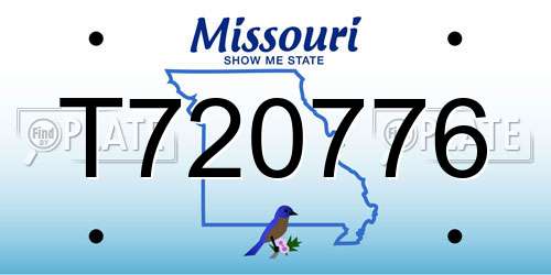 T720776 Missouri License Plate