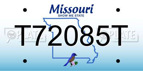 T72085T Missouri License Plate