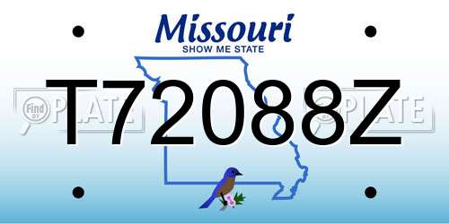 T72088Z Missouri License Plate