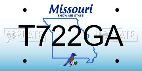 T722GA Missouri License Plate