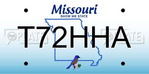 T72HHA Missouri License Plate