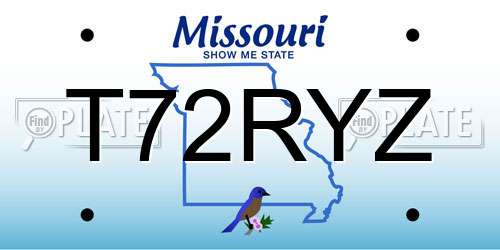 T72RYZ Missouri License Plate