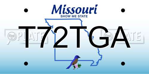 T72TGA Missouri License Plate