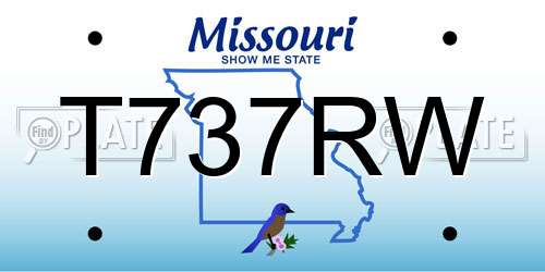 T737RW Missouri License Plate