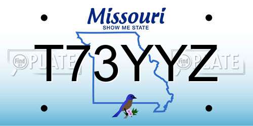 T73YYZ Missouri License Plate