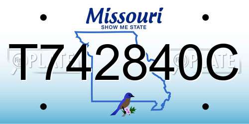 T742840C Missouri License Plate