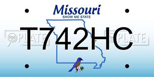 T742HC Missouri License Plate