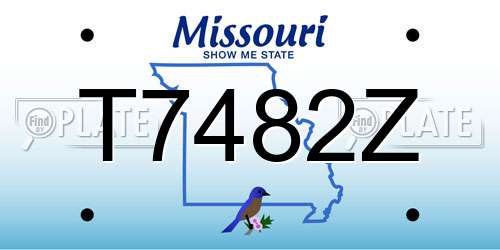T7482Z Missouri License Plate