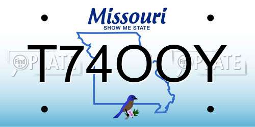 T74OOY Missouri License Plate