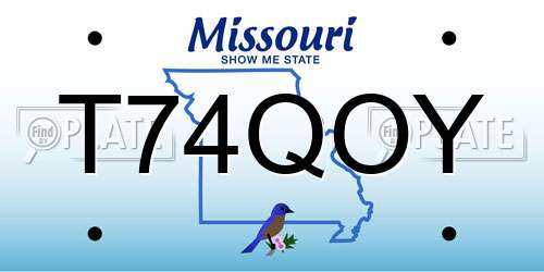 T74QOY Missouri License Plate
