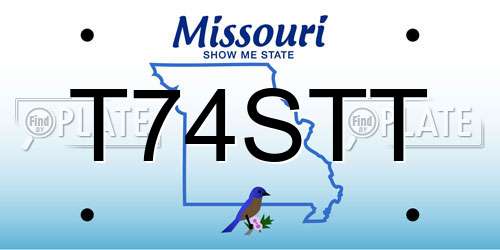 T74STT Missouri License Plate