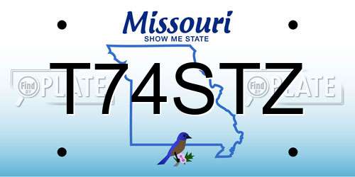 T74STZ Missouri License Plate