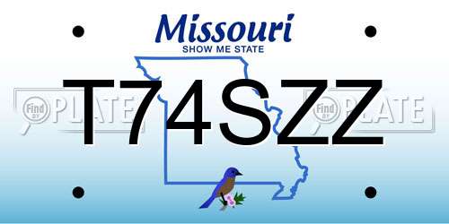 T74SZZ Missouri License Plate