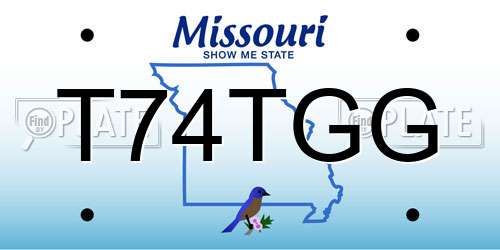 T74TGG Missouri License Plate