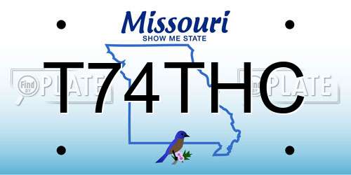 T74THC Missouri License Plate