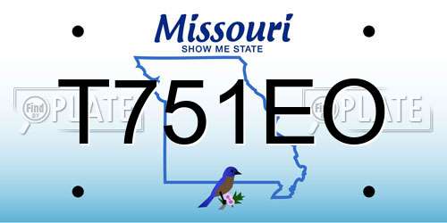 T751EO Missouri License Plate
