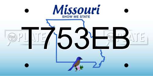 T753EB Missouri License Plate
