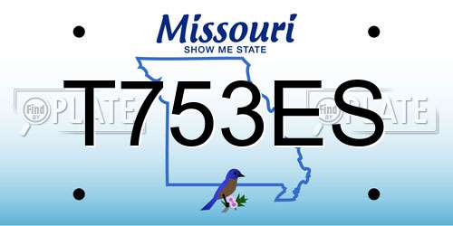 T753ES Missouri License Plate