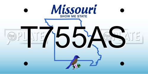 T755AS Missouri License Plate