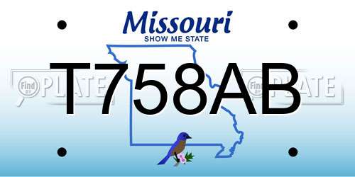 T758AB Missouri License Plate