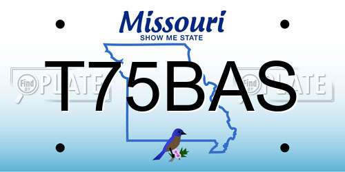 T75BAS Missouri License Plate