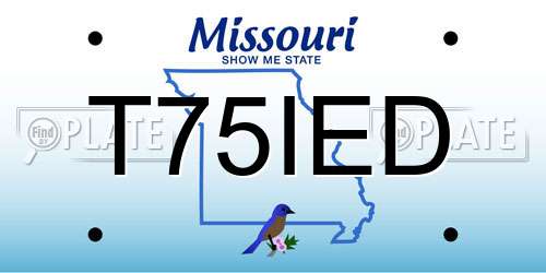 T75IED Missouri License Plate