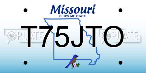 T75JTO Missouri License Plate