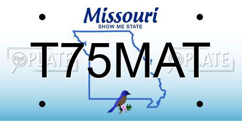 T75MAT Missouri License Plate