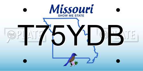 T75YDB Missouri License Plate