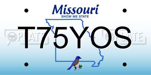 T75YOS Missouri License Plate